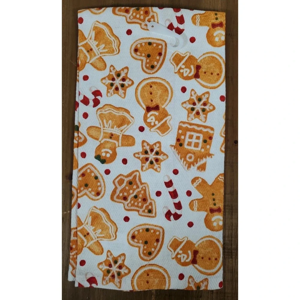 Kitchen Gift Set GINGERBREAD Man Cookie Cutters - Towel Christmas Candy Cane NEW